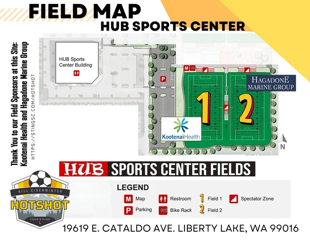 Field map for HUB Sports Complex